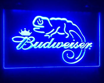 Blue Budweiser Beer LED Sign