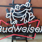 Budweiser Frog Neon Sign turned off