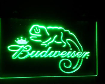 Green Budweiser Beer LED Sign