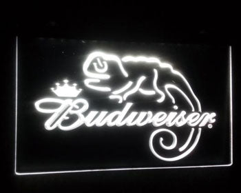 White Budweiser Beer LED Sign