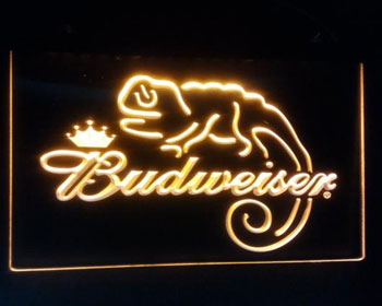 Yellow Budweiser Beer LED Sign