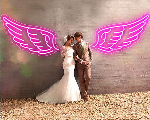 Angel Wings Neon Sign For Wedding