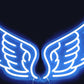 Blue Angel Wings Neon Sign