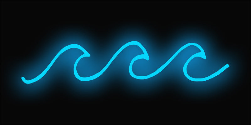 blue waves neon sign