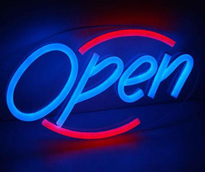 Blue Red Italic Neon Led Open Sign Neonsignly