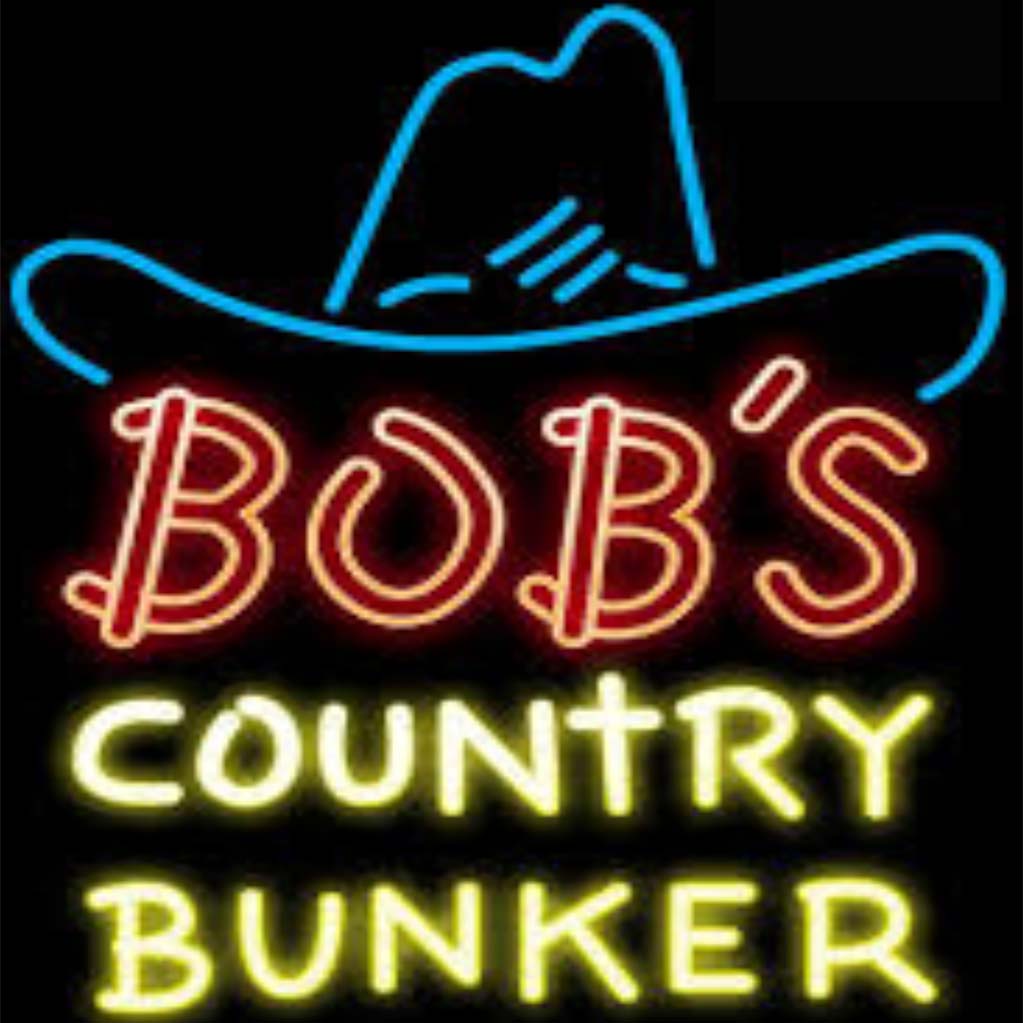 This is an order page for a custom Bob's Country Bunker Neon Sign. The sign will come fully assembled, ready to plug in and turn on.