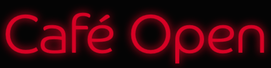 Custom "Cafe Open" neon sign