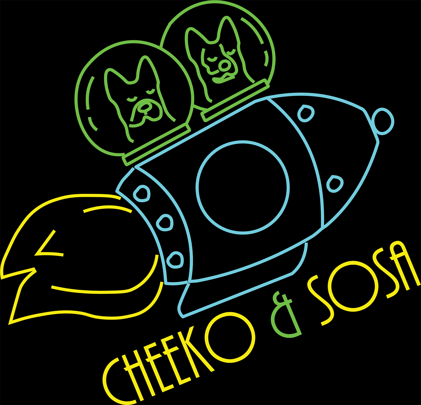 Custom "Cheeko & Sosa" dogs neon sign