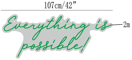 Everything is possible neon sign mockup