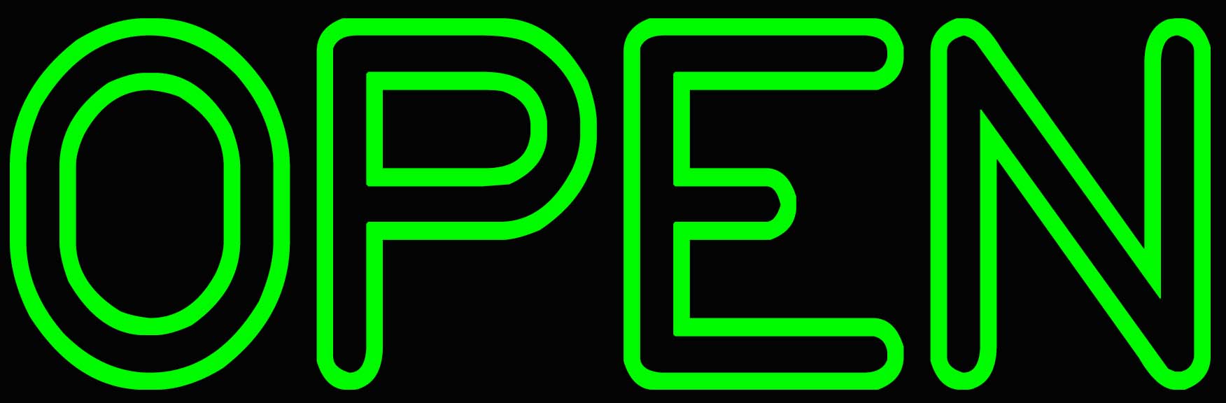 Lime Green Open Neon Sign