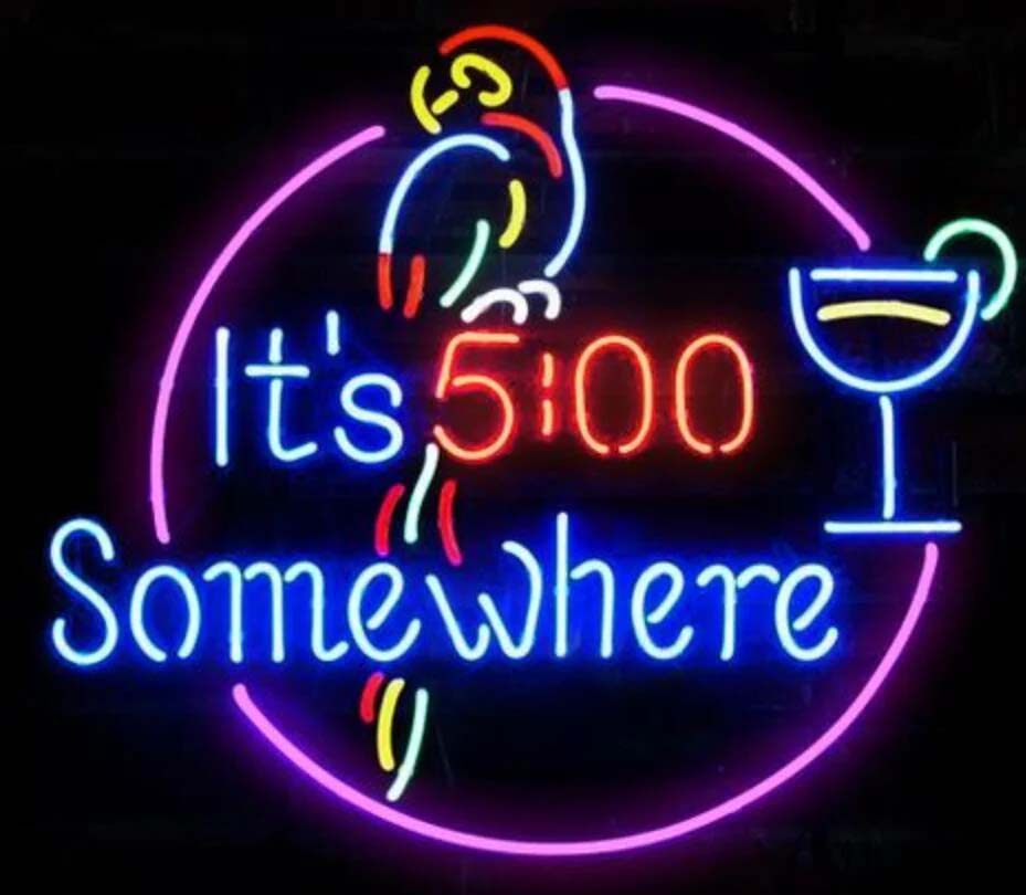 It's 5 o'clock somewhere parrot Neon Sign