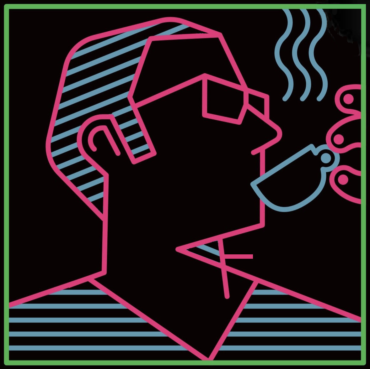 Man Sipping Coffee Neon Sign