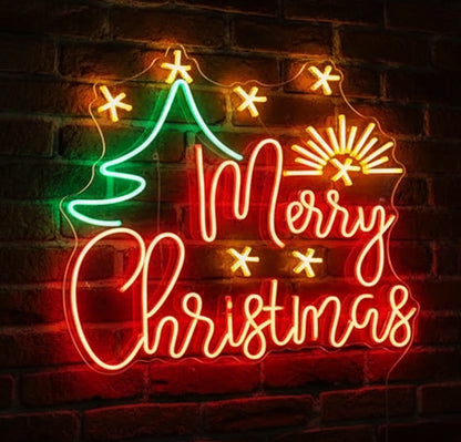 merry christmas neon sign