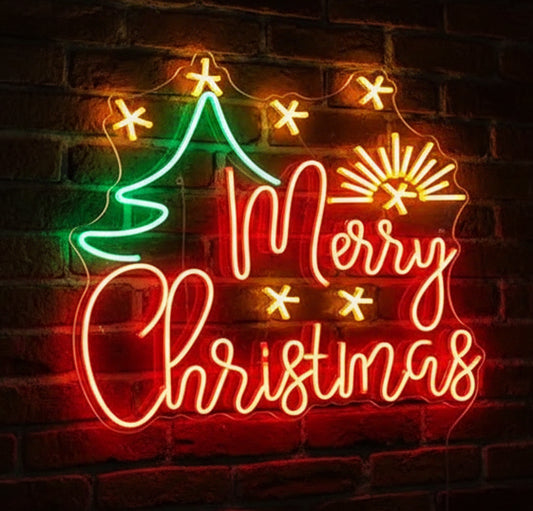 merry christmas neon sign