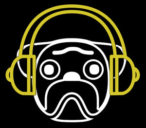 Pug With Headphones Neon Sign