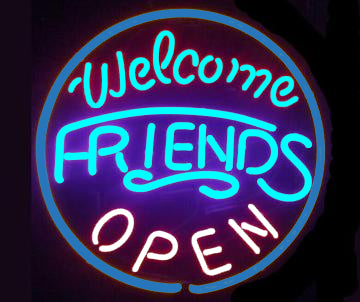 Custom Welcome Friends Open Neon Sign