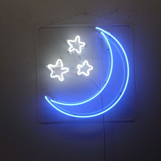 Moon and Stars Neon Sign