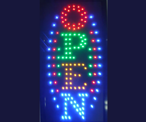 Multicolor Led Sign Multi-Color Verticle Animated Open LED Sign – NeonSignly.com