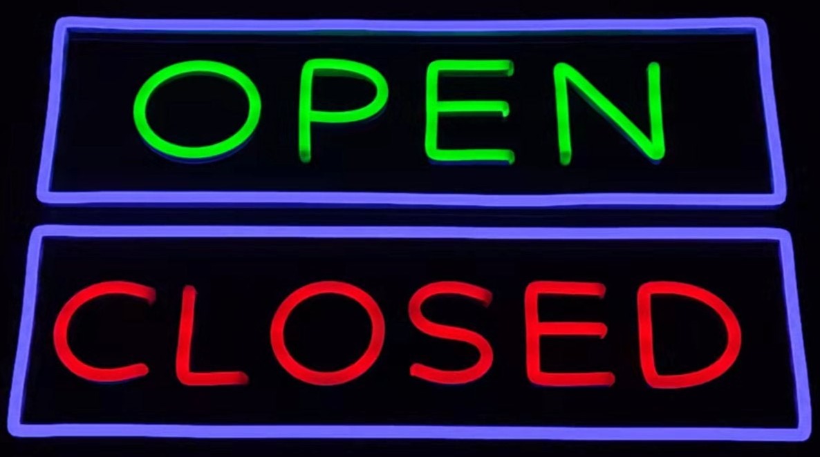 Open Closed Neon Sign