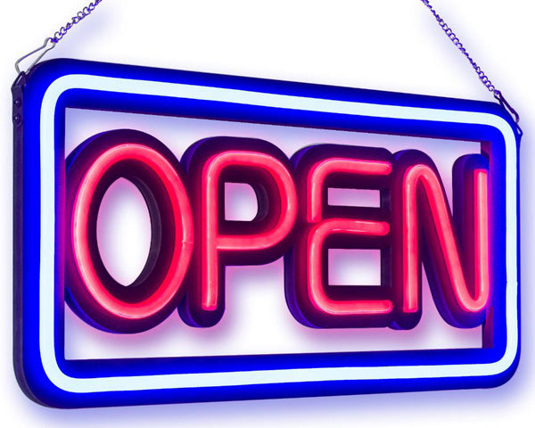 Open LED Neon Sign Horizontal & Vertical Designs