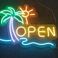 Palm Tree Open Neon Sign
