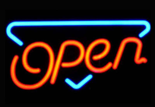 Decorated Open Neon Sign