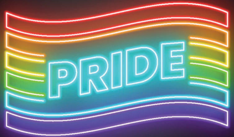 rainbow pride flag neon sign