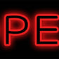 Red Outlined Neon Open Sign