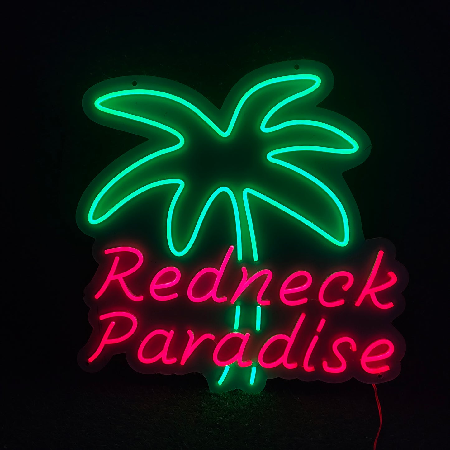 redneck paradise neon sign