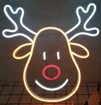 Neon Reindeer Sign