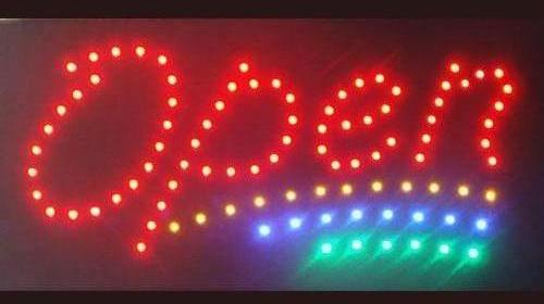 Small Italic Font Open LED Sign