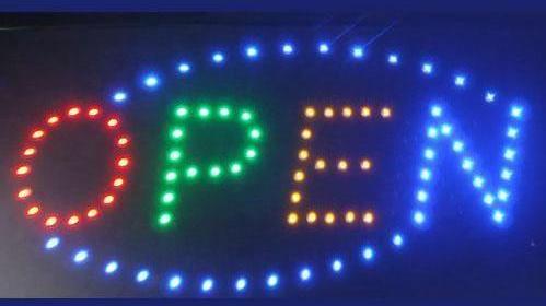 Small Open Led Sign With Oval Border Neonsignly