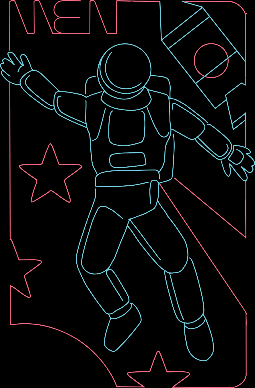 Custom "Space Man" neon sign