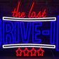 the last drive in neon sign
