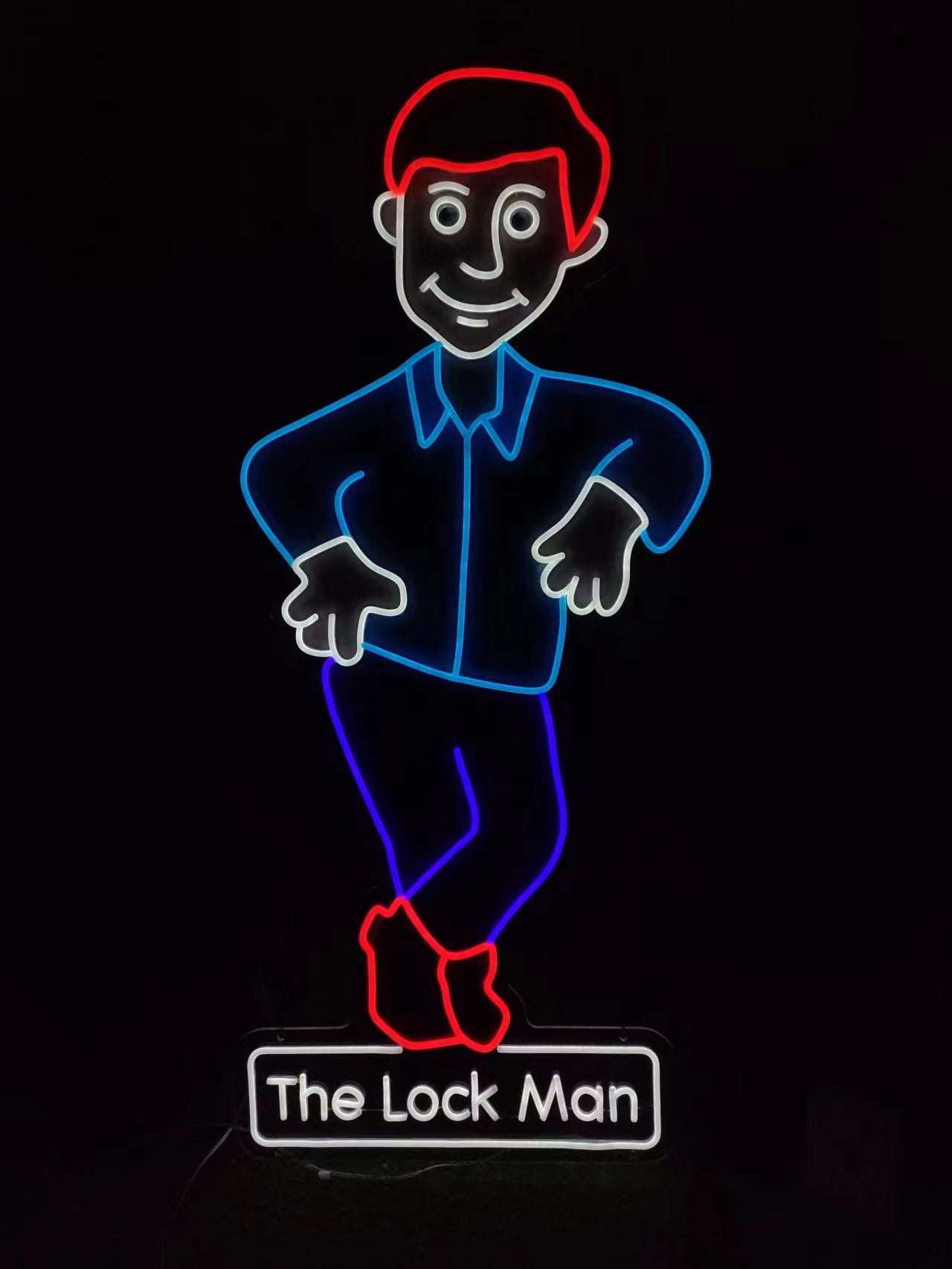 The Lockman Neon Sign Turned On