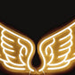 Yellow Angel Wings Neon Sign